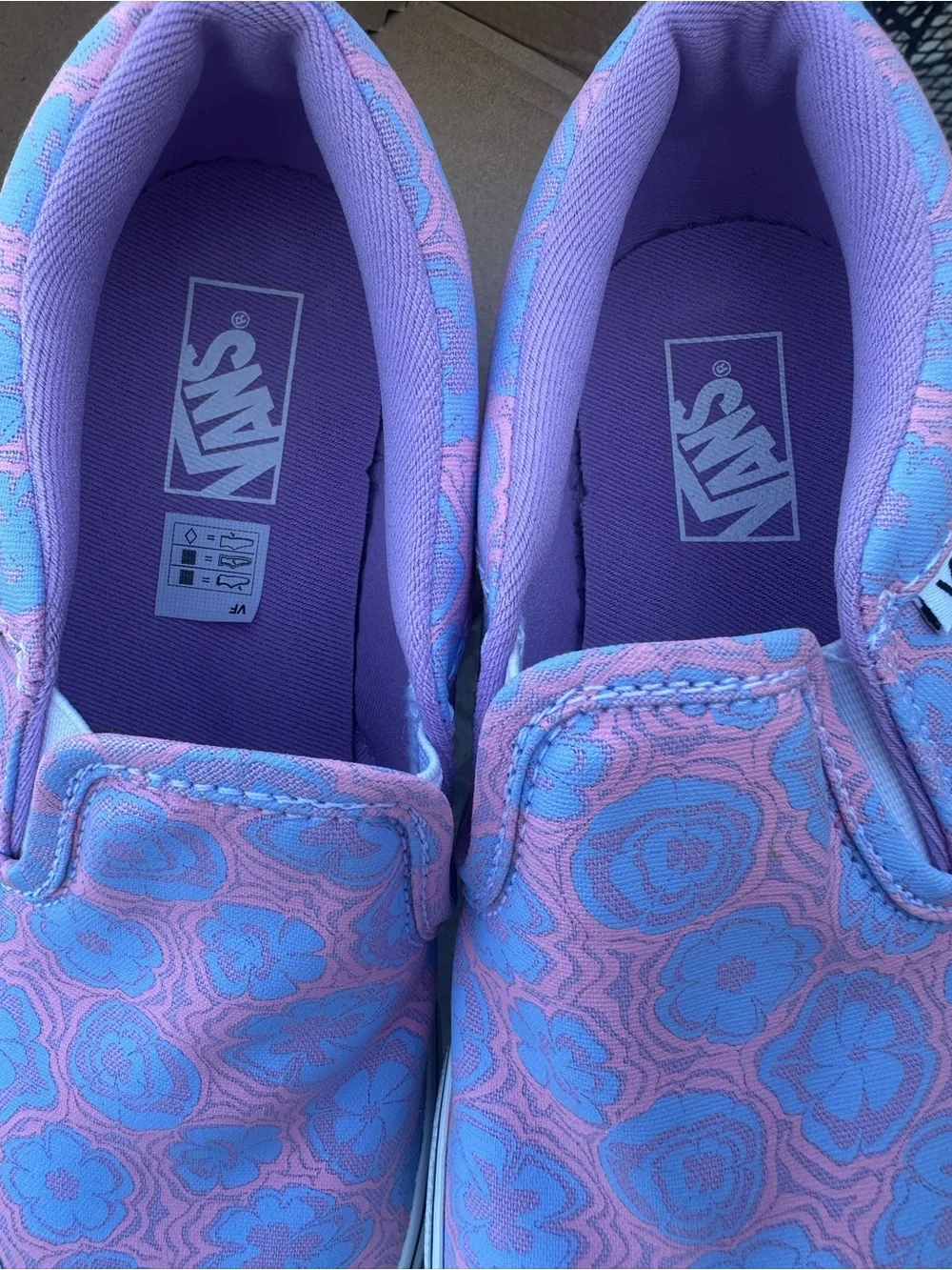 Vans Kids Slip-On Floral Canvas Sneakers - Pink & Blue